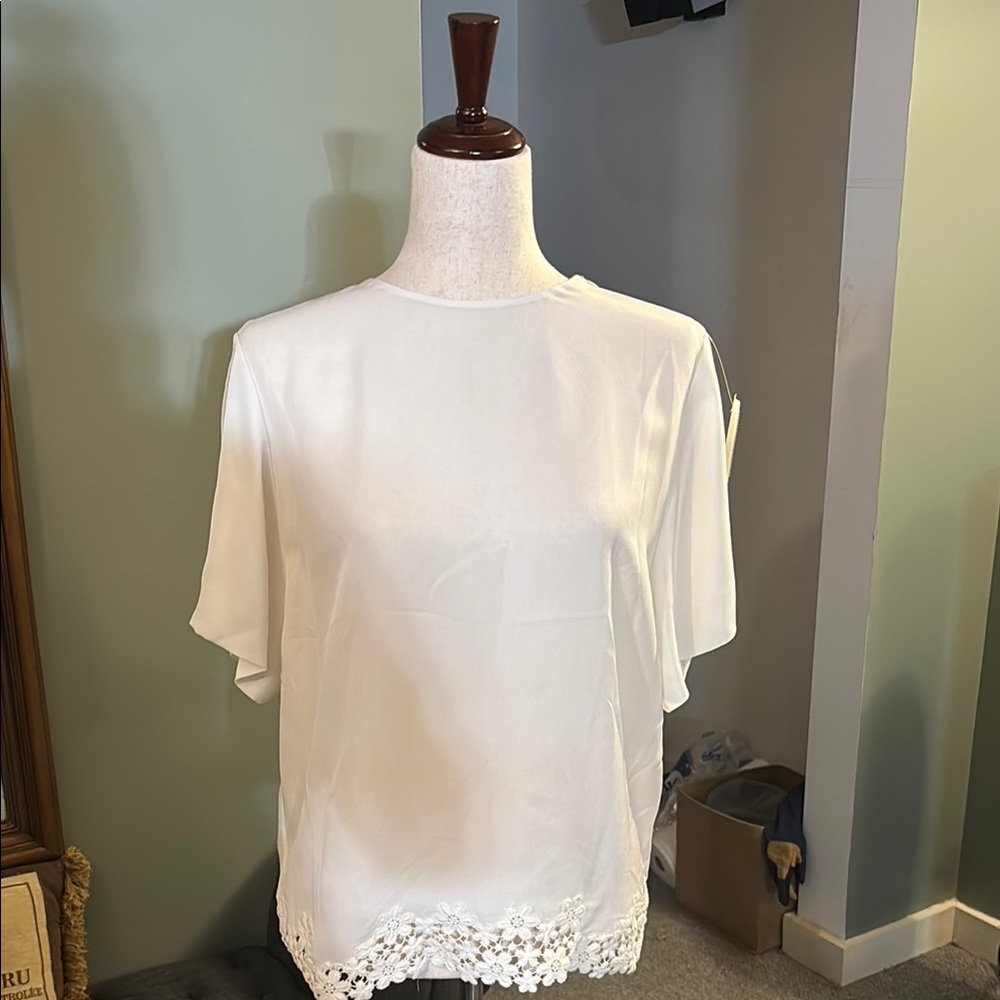 Joseph Homme Elegant White Women's Top 100% SILK